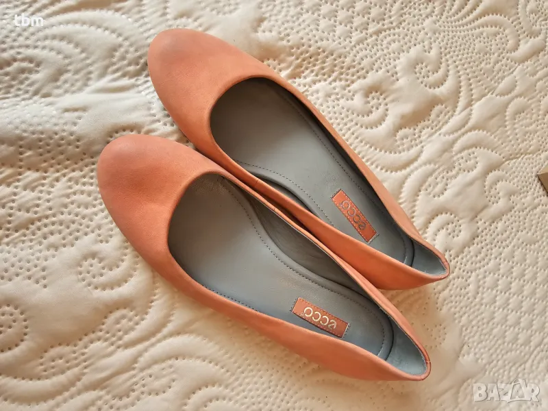 ECCO балеринки в цвят сьомга, велур, снимка 1