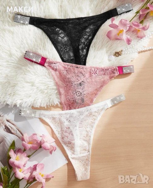 Макси модерни еластични секси дантелени прашки с ластична талия с ефектни кристали, снимка 1