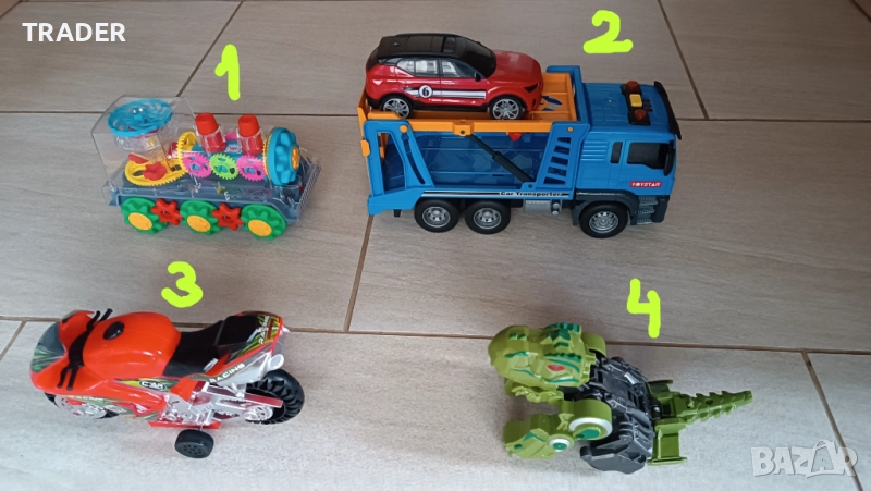 Автовоз мотор влакче , динозавър трансформърс играчки , снимка 1