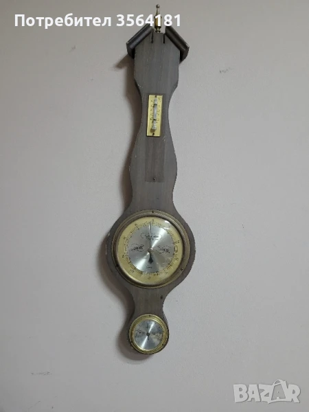 Дървен барометър,тернометър и влагометър , снимка 1