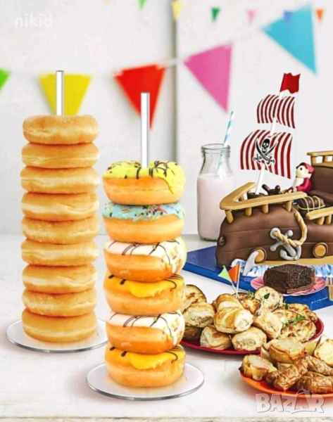 Акрилна пластмасова стойка поставка дисплей за понични гевречета Donut, снимка 1