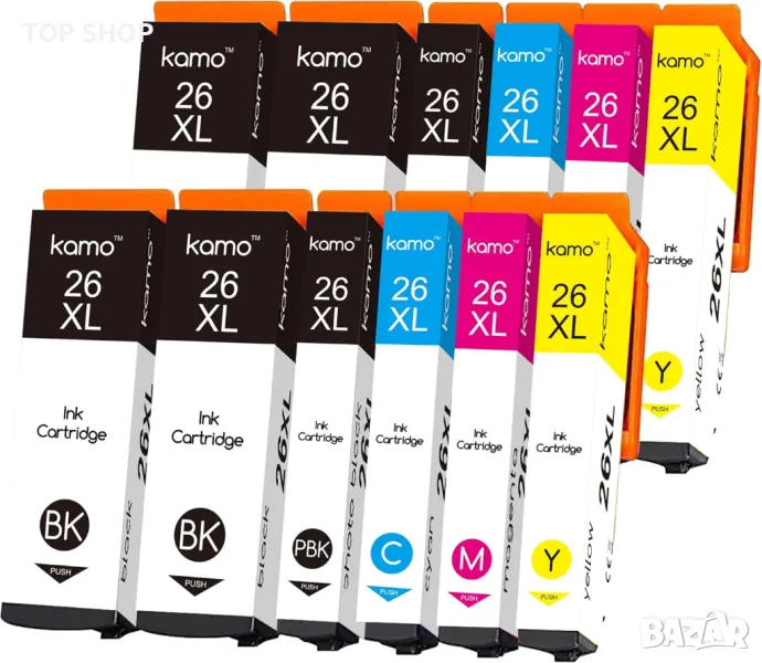 Принтер касети Kamo 26 XL High Yield Printer Cartridges за Epson 26 26XL, XP-510 XP-520 XP-600 и др., снимка 1