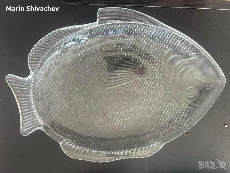 Три стъклени плата за риба., снимка 1