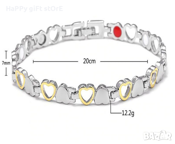 Ефектна магнитна гривна за регулиране на кръвното налягане, снимка 1