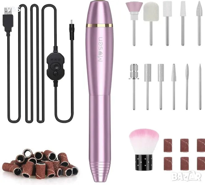 Електрическа бормашина за нокти Mosen, захранвана от USB, преносима бормашина, професионална , снимка 1