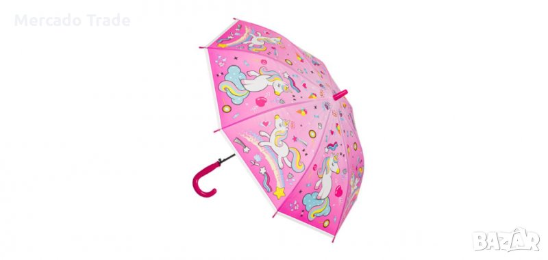Детски автоматичен чадър, Розов еднорог, снимка 1