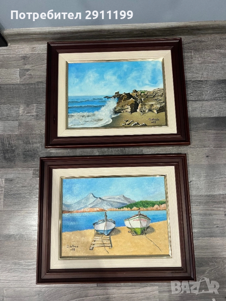 Картина с маслени бои, комплект от две, снимка 1