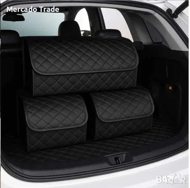 LUX кожен органайзер Mercado Trade, Сгъваем, Черен, Различни размери, снимка 1