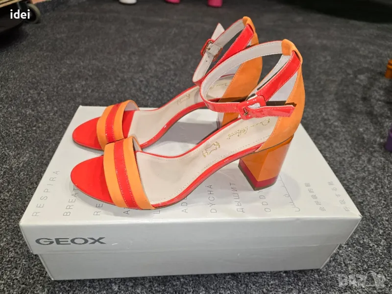 Красиви дамски сандали голям номер 40 оранжеви, снимка 1