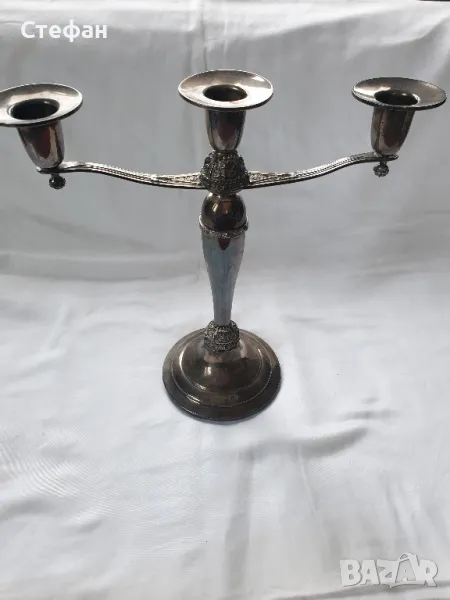 Сребърен свещник, снимка 1