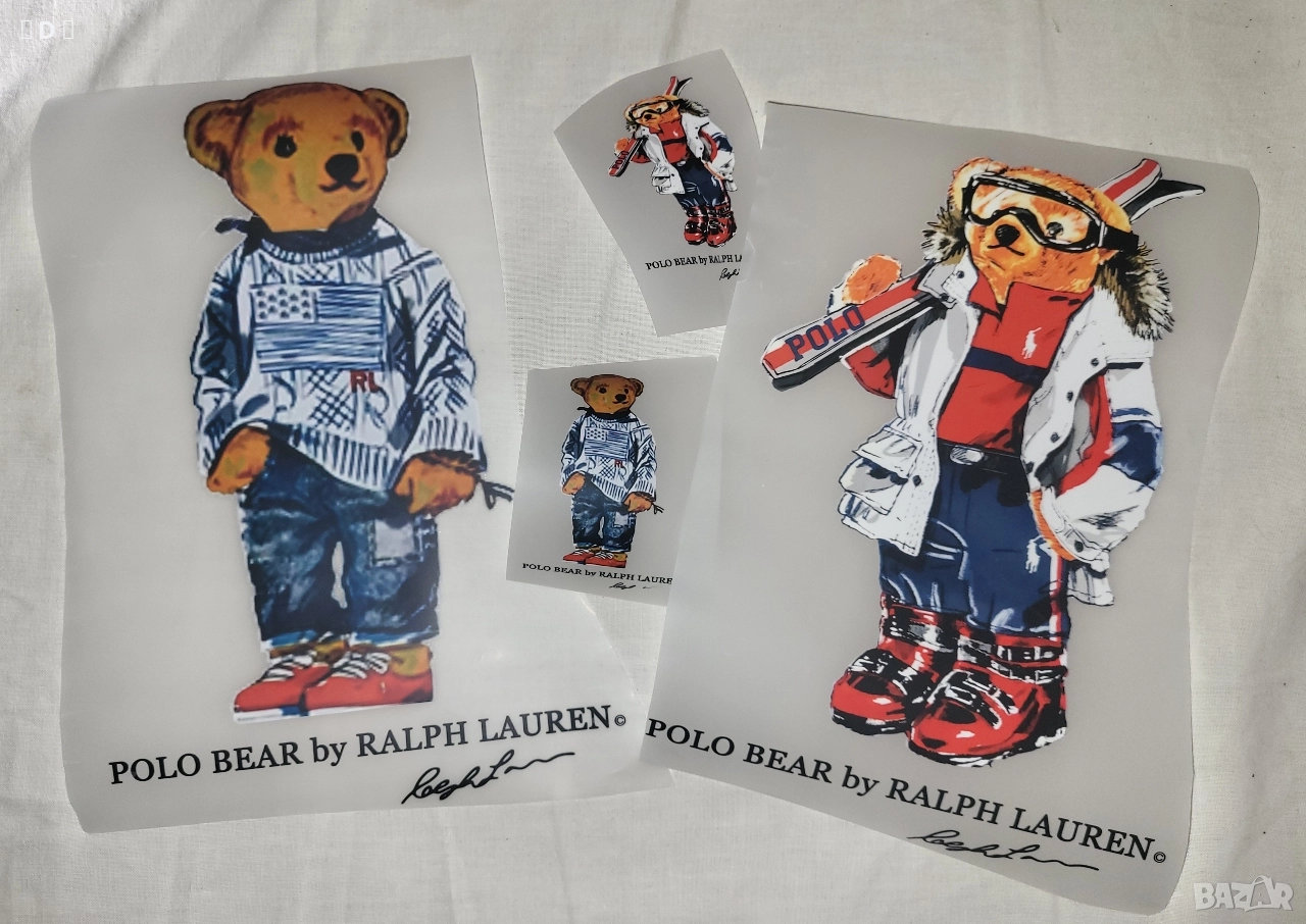 RALPH LAUREN POLO BEAR 4бр. стикери за дрехи, снимка 1