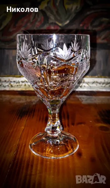 Комплект кристални чаши за вино, снимка 1