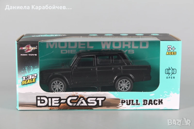 Метална кола със звук, светлина и отварящи се врати (1:32) - PULL BACK, снимка 1