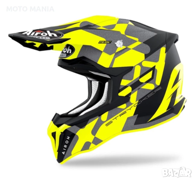 Мотокрос каска AIROH STRYCKER XXX YELLOW MATT HELMET, снимка 1