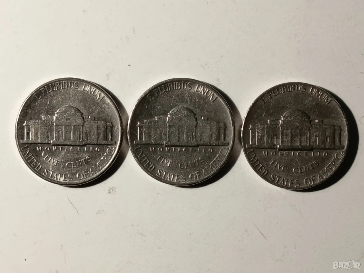 5 американски цента различни години, снимка 1