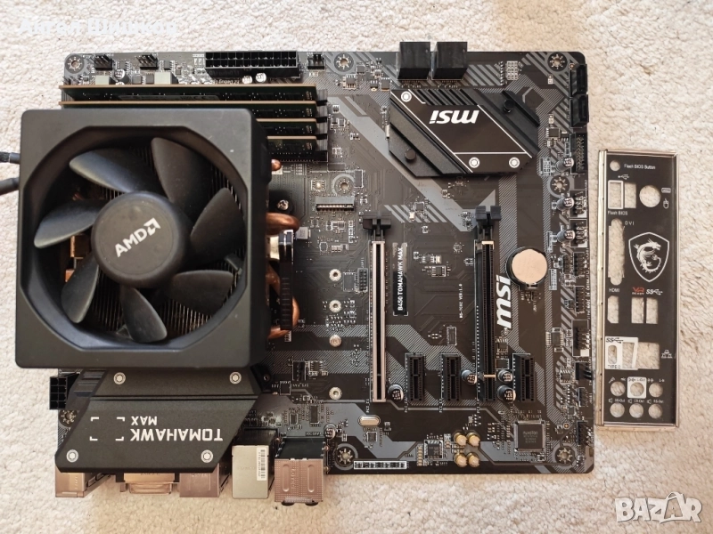 MSI B450 Tomahawk Max+ AMD Ryzen 5 2600X 3600MHz L2-3MB L3-16MB TDP-95W AM4 +16GB DDR4, снимка 1