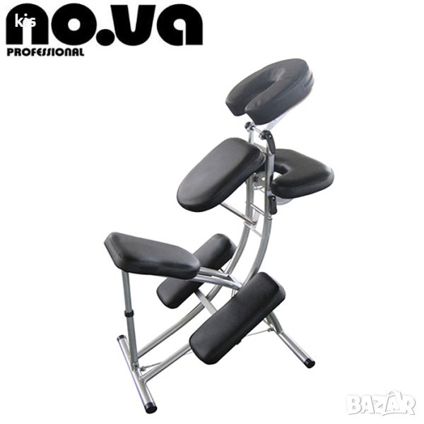 Преносим сгъваем масажен стол от алуминий NO.VA Aero Chair2, Черен, снимка 1