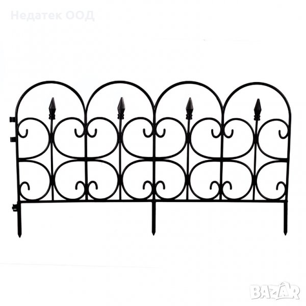 Пластмасова ограда, 69 х 39 см, 6 бр, черна, снимка 1