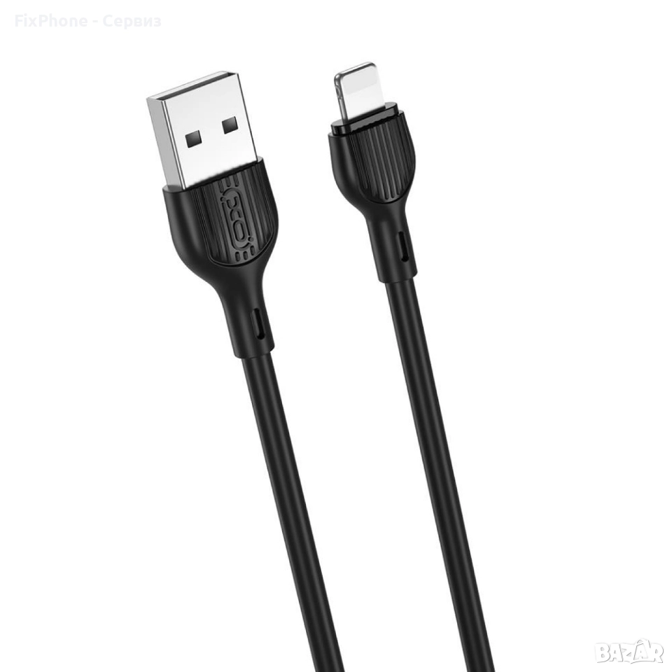Кабел USB - Lightning, XO NB200 2.1A 1м в кутия, Черен , снимка 1