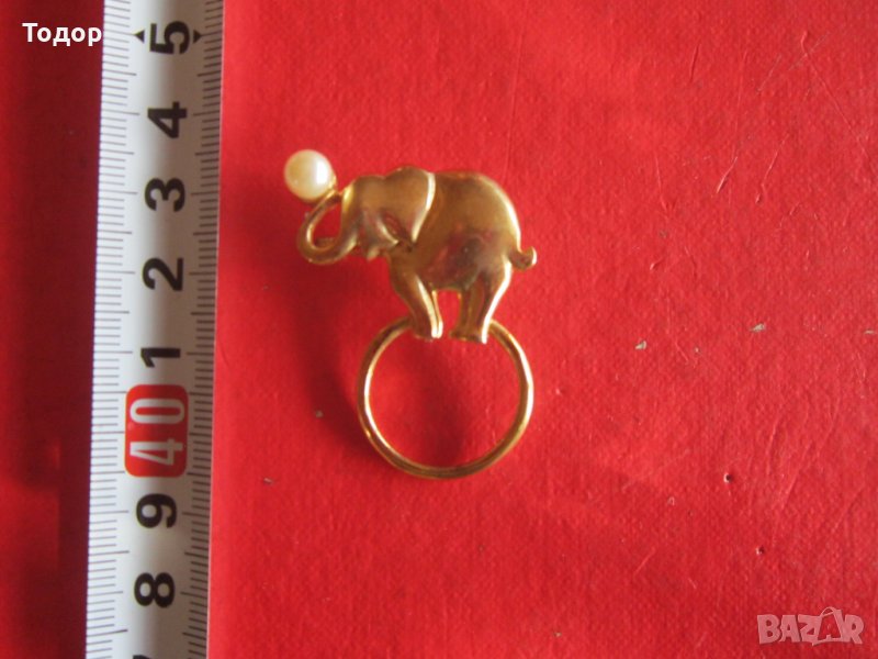 Невероятна позлатена брошка с перла 9, снимка 1