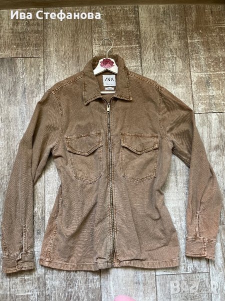  🤩 ново дънково яке риза сафари спортно сако  спортно елегантно  Zara размер L, снимка 1