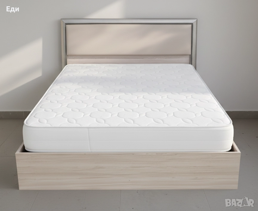 Трикрилен гардероб и легло с ортопедичен матрак, снимка 1