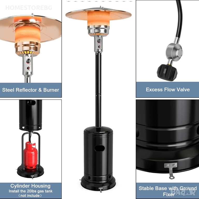 Външен газов отоплител тип гъба 13KW, снимка 1