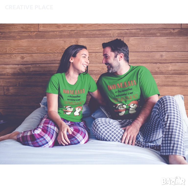 🌲🌟 Коледни тениски за влюбени - Коледа е вълшебна! 🎁💞😍, снимка 1