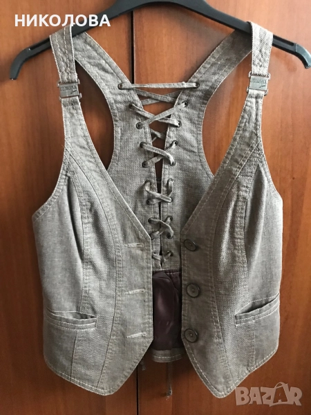 Панталон с елек на Юнона от лен, снимка 1