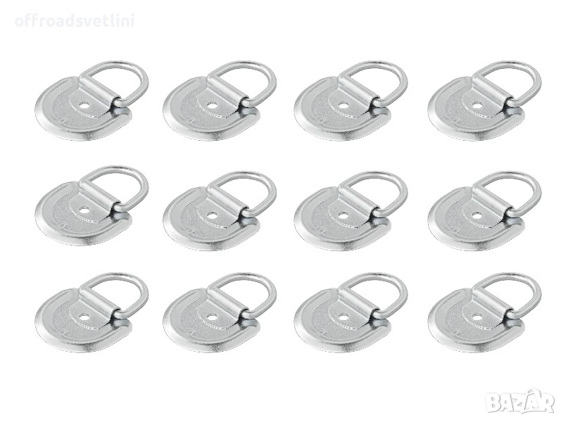 12 броя Скоба за под на ремарке 76x66 мм товарна кука 450 kg, снимка 1
