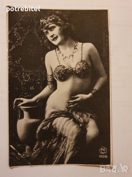 Стара картичка снимка танцьорка бели денс, снимка 1