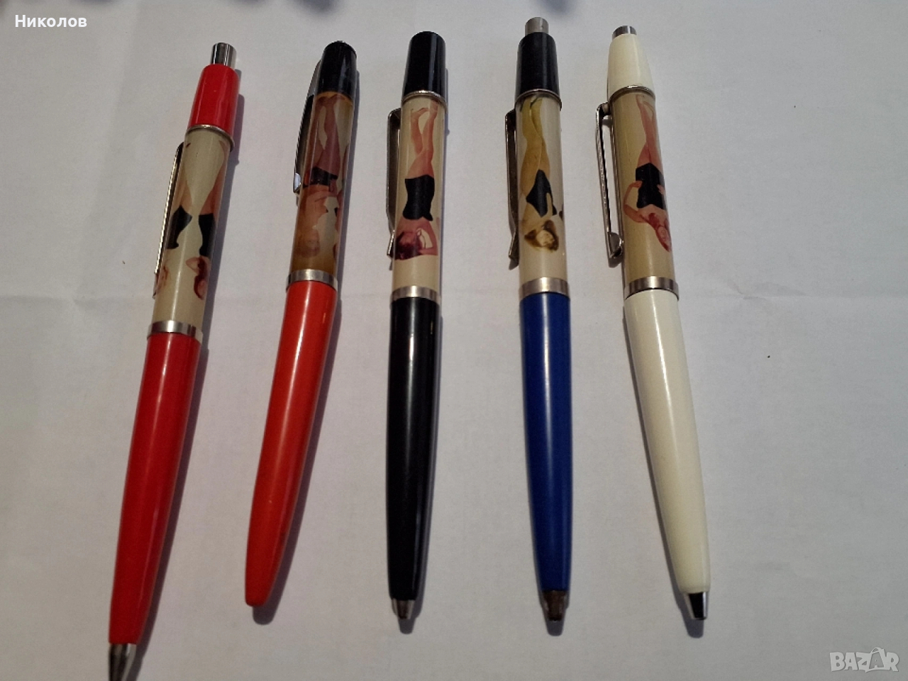 стари водни химикалки събличащи се жени, снимка 1