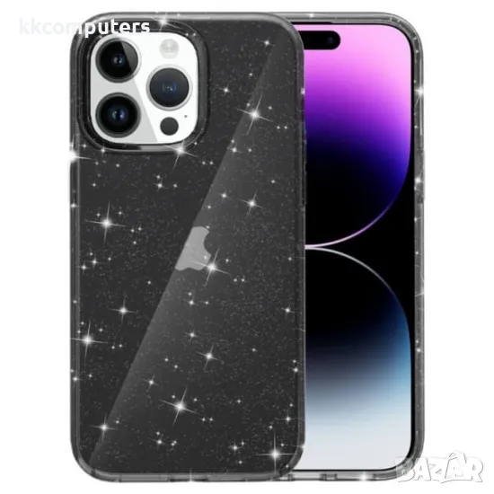 iPhone 16 Pro Max (6.9) Силиконов кейс Shine 2 mm брокатен и Протектор, снимка 1