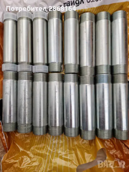 Германска поцинкована тръба с резба от двете страни, снимка 1