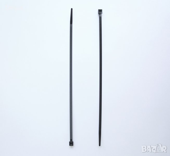 Кабелна превръзка (опашка) черна, бяла 2,5x100mm, снимка 1