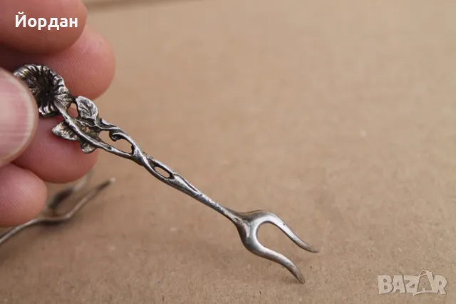 3 броя сребърни вилички, снимка 5 - Други ценни предмети - 49862454