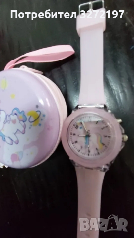 Комплект детски кварцов часовник Еднорог,силиконова каишка + гривна в метална кутия, снимка 6 - Детски - 44803876