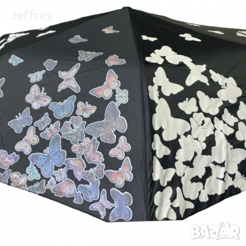 Чадър с оцветяващи се от водата пеперуди, снимка 2 - Други - 36356273