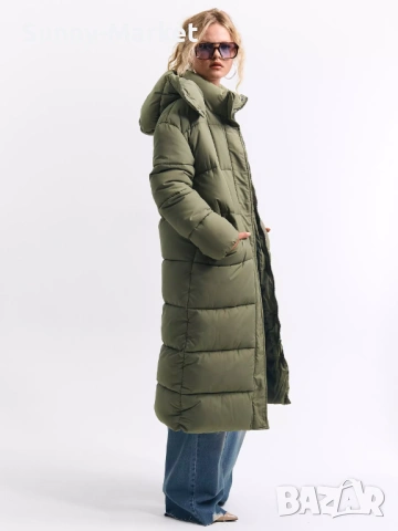 Дамска дълго зимно яке с качулка, снимка 2 - Якета - 53511656