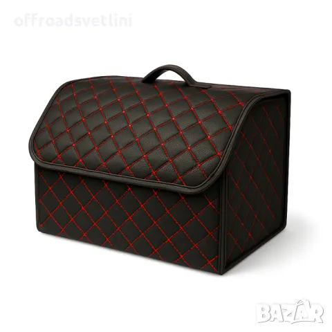Черно с червено органайзер за багажник кутия за съхранение 40x30x30 см