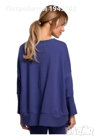 Дамски суичър в цвят индиго M491 MOE, снимка 2 - Суичъри - 47752016