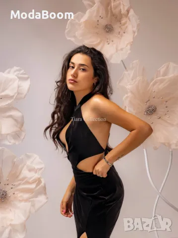 Официална дълга черна дамска рокля , снимка 3 - Рокли - 48075969