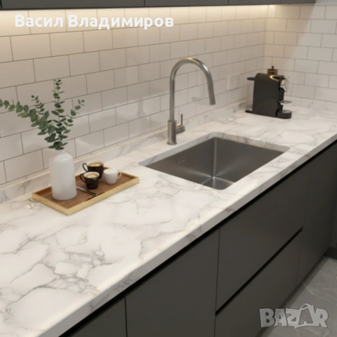 Мраморно самозалепващо фолио за обновяване на дома – водоустойчиво, здраво, практично, снимка 8 - Други - 53072077