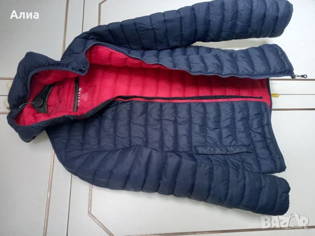 Шушляково тъмносиньо яке с качулка, снимка 2 - Якета - 39647826