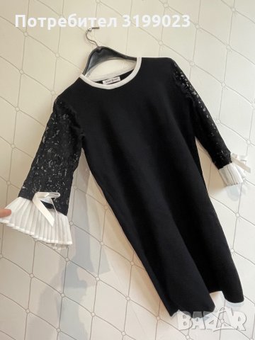 Дамска рокля с дантелен ръкав