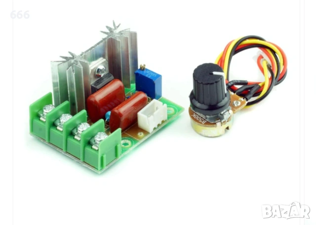 Регулатор на напрежение 2000W с кабел с потенциометър