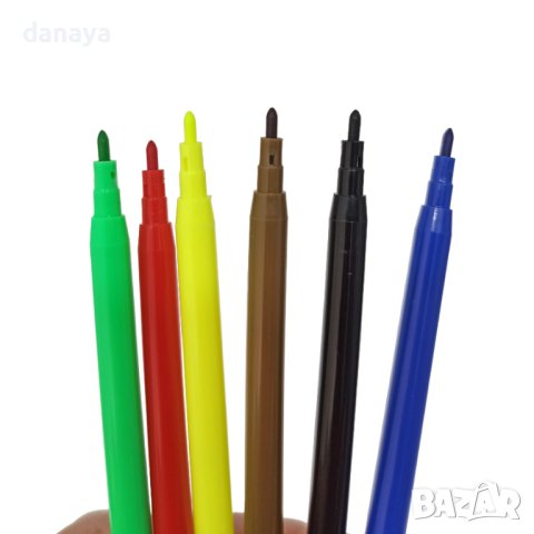3959 Флумастери 6 основни цвята, снимка 3 - Ученически пособия, канцеларски материали - 41951825