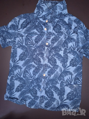 5-6г 116см Риза Тениска Блуза с къс ръкав H&M памук без следи от употреба