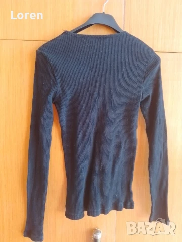 Черна памучна блузка , снимка 3 - Детски Блузи и туники - 51324249