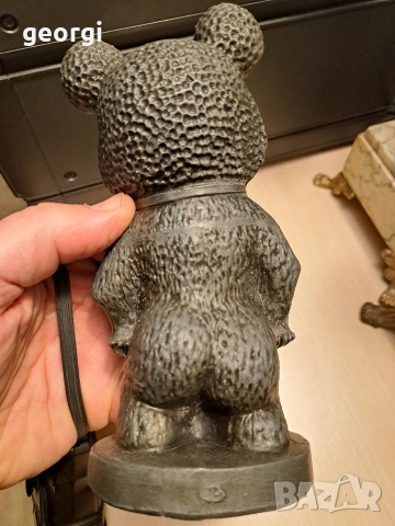 Руска метална статуетка на мечето Миша Олимпиадата в Москва 1980г., снимка 4 - Статуетки - 53153535